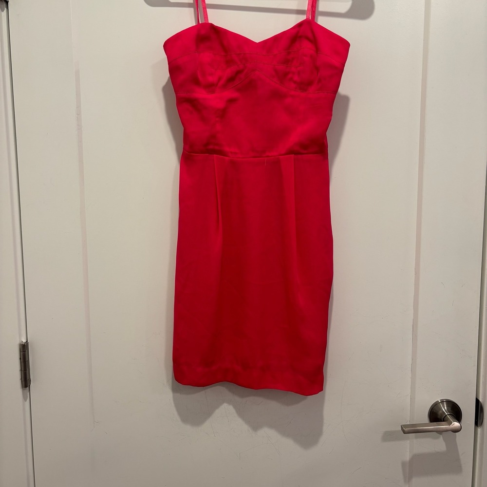 BCBGeneration Hot Pink Sweetheart Smocked‎ Back Mini Dress Small Sleeveless